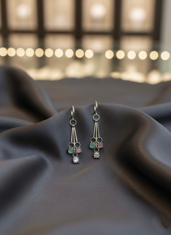 “Pastel Crystal Dangle Earrings”