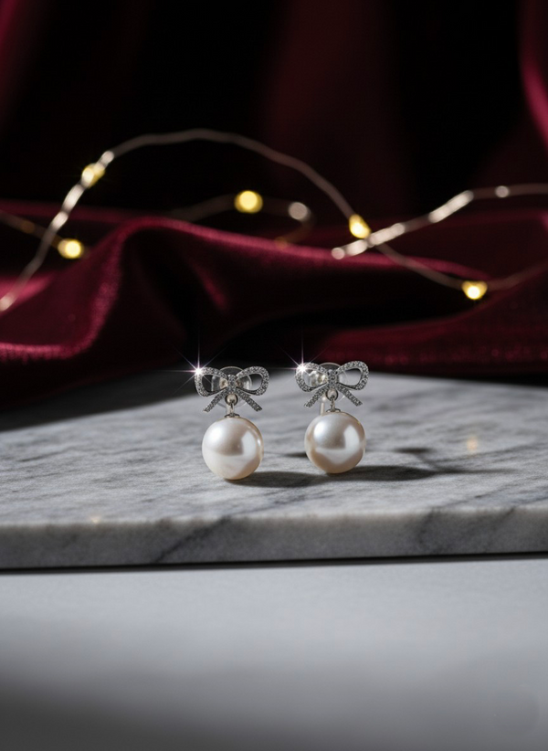 Bow Pearl Drops